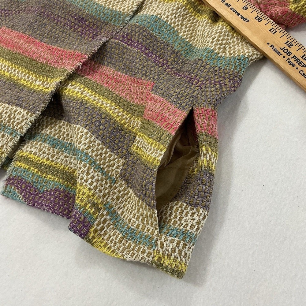 Akris Linen Blend Pastel Stripe 2 pc Suit Jacket Skirt Classic Chic Swiss Artsy - Picture 10 of 16